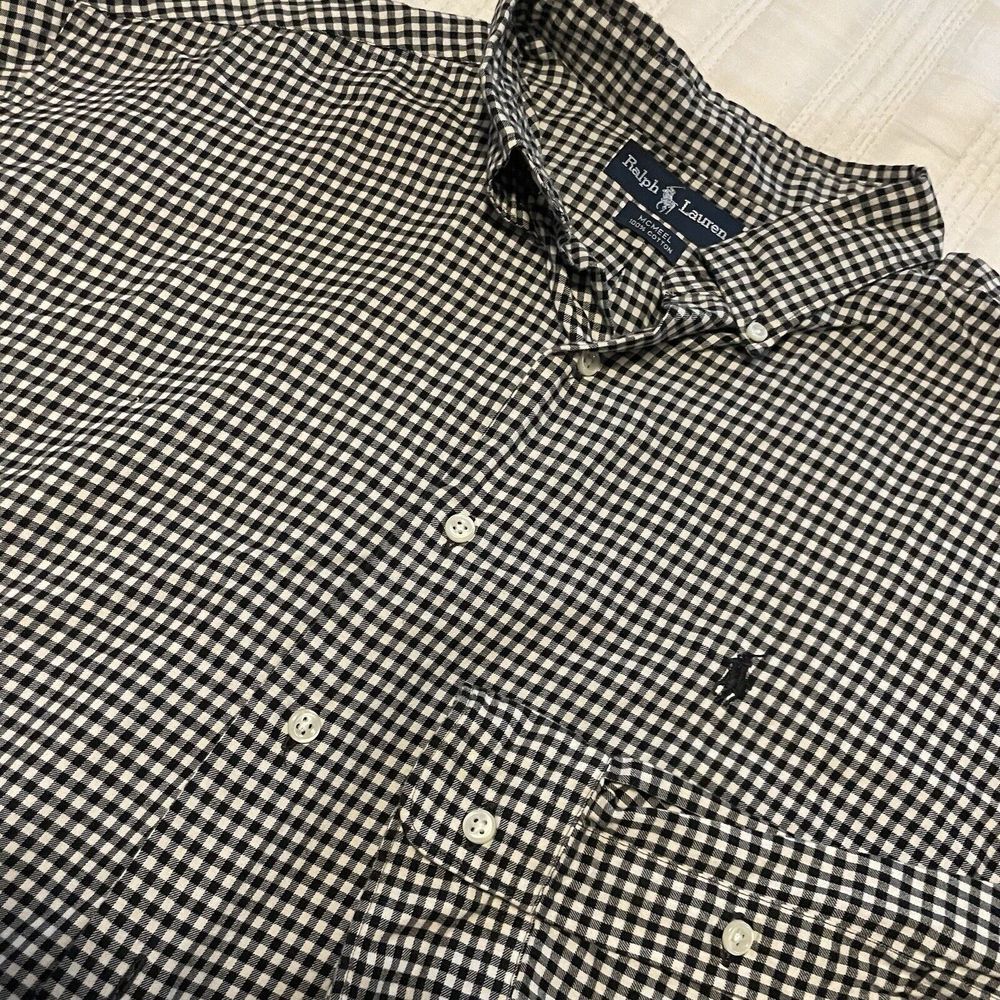 Ralph Lauren Gingham Black & White XL Buttondown Longsleeve‎ Shirt Mcmeel Cotton